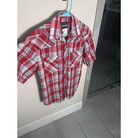 Wrangler Shirt mens size 15 (medium) Western Pearl Snap Button Short slve shirt - Picture 6 of 7